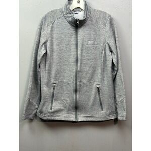 Dairy Farmers of America Womens Large Full Zip Jacket Fleece Lightweight Gray